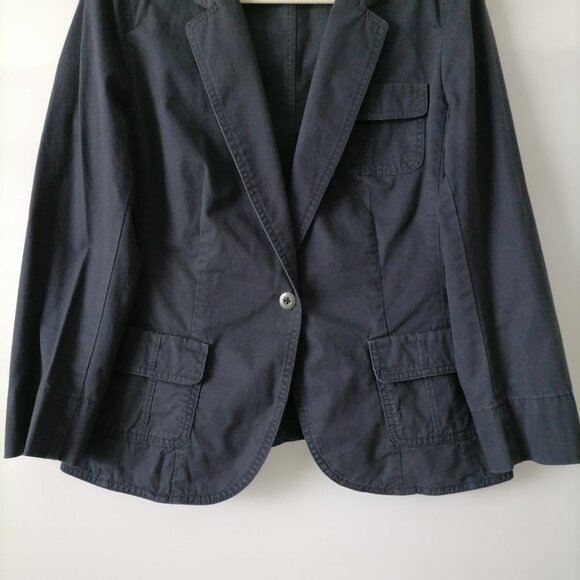 Ann Taylor Loft Womens Navy Blue Long Sleeve Single Breasted Blazer Jacket Sz 10 - Picture 3 of 6